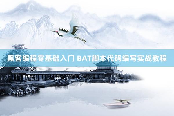 黑客编程零基础入门 BAT脚本代码编写实战教程