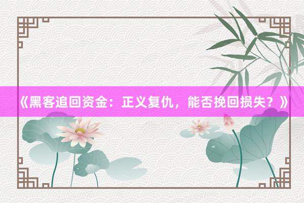 《黑客追回资金：正义复仇，能否挽回损失？》